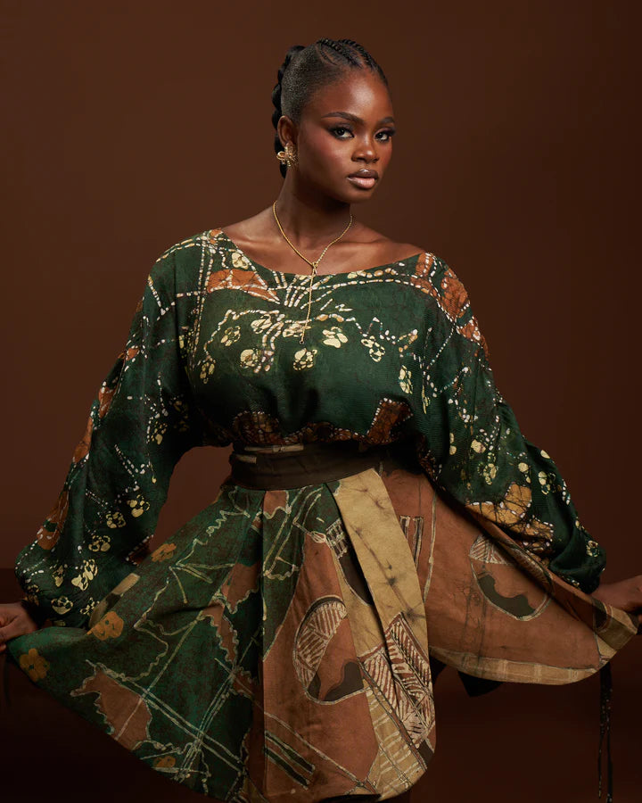 The Ojudeoba Heritage Bow Wrap Pleated Iro Skirt