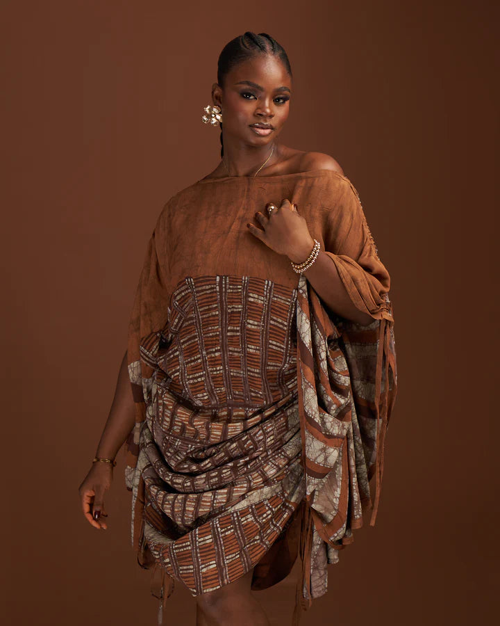 The Ndu Essence Brown Dress - Agbada Bubu Dress