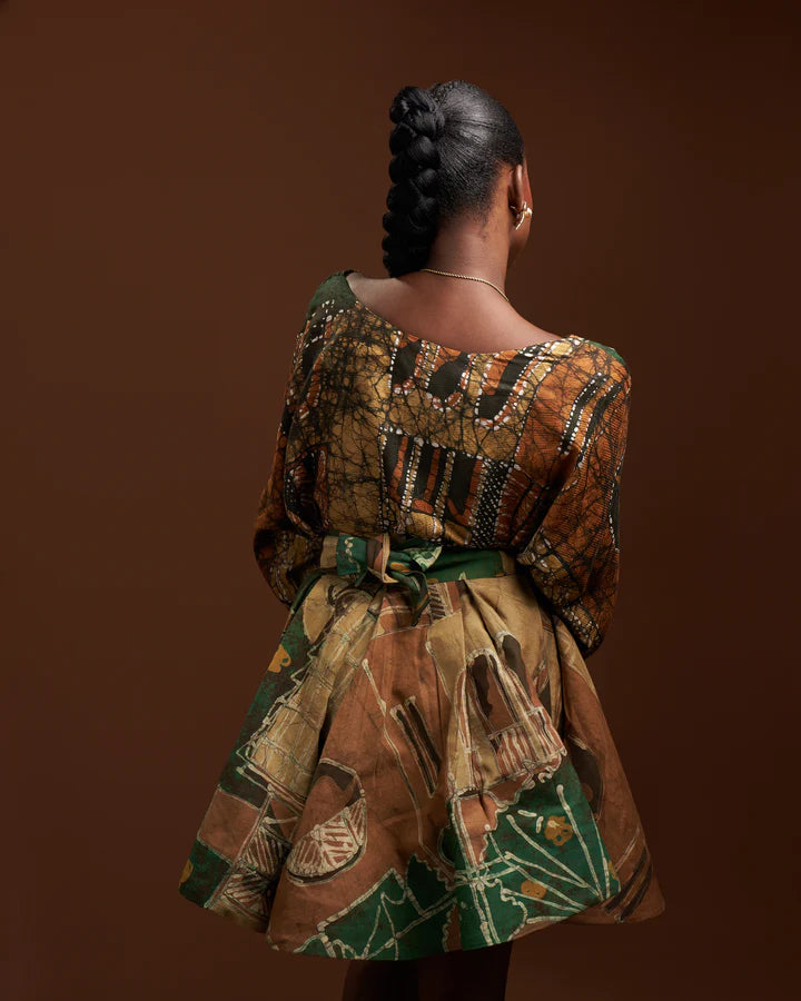 The Ojudeoba Heritage Bow Wrap Pleated Iro Skirt